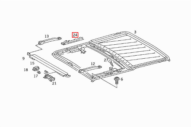Mercedes W124 / W126 / W463 Sunroof Plastic Guide Rail Left And Right schwarz A1247820131 A1247820231
