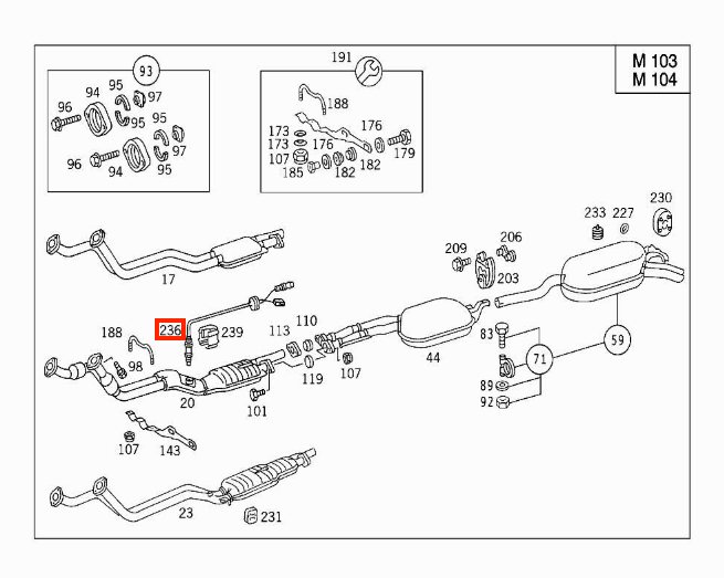 Mercedes W124 / W140 / R129 / W202 Lambda Probe A0005403817