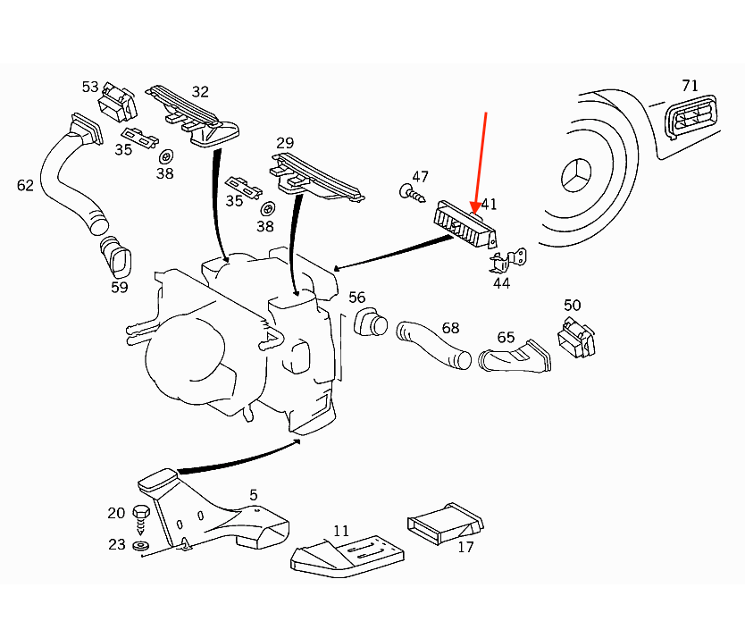 Mercedes W124 W201 Air Conditioner Panel Button A1248300754