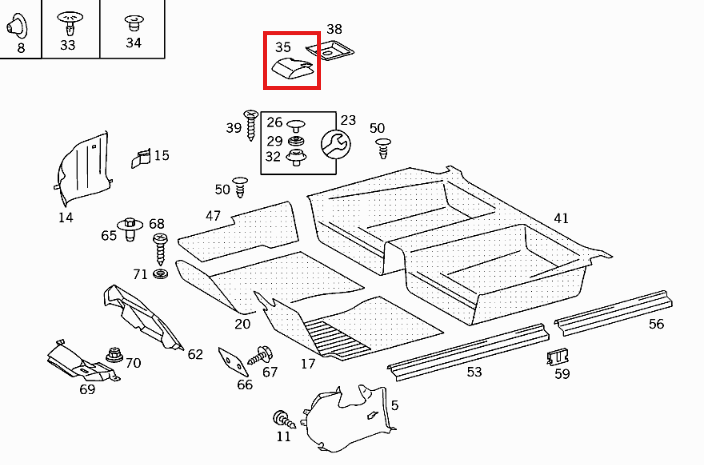 Mercedes W124 W201 Power Seat Rail Verkleidungs Set Of 2 A1246840318 / A1246840418