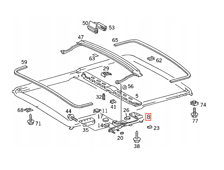 Mercedes W124 W201 Sunroof Repair Kit A1247820512