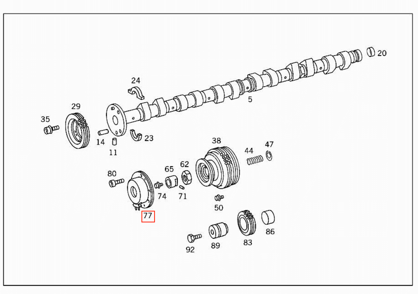 Mercedes W124 / W202 / W210 / R129 / R170 / W140 / W463 / W163 Central Magnet / Camshaft Adjustment A1190510077 / A1040500177