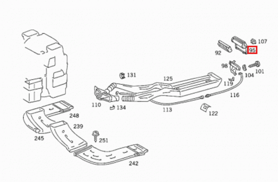 Mercedes W126 C126 Rear Air Vent Bracket Abdeckung A1268300013