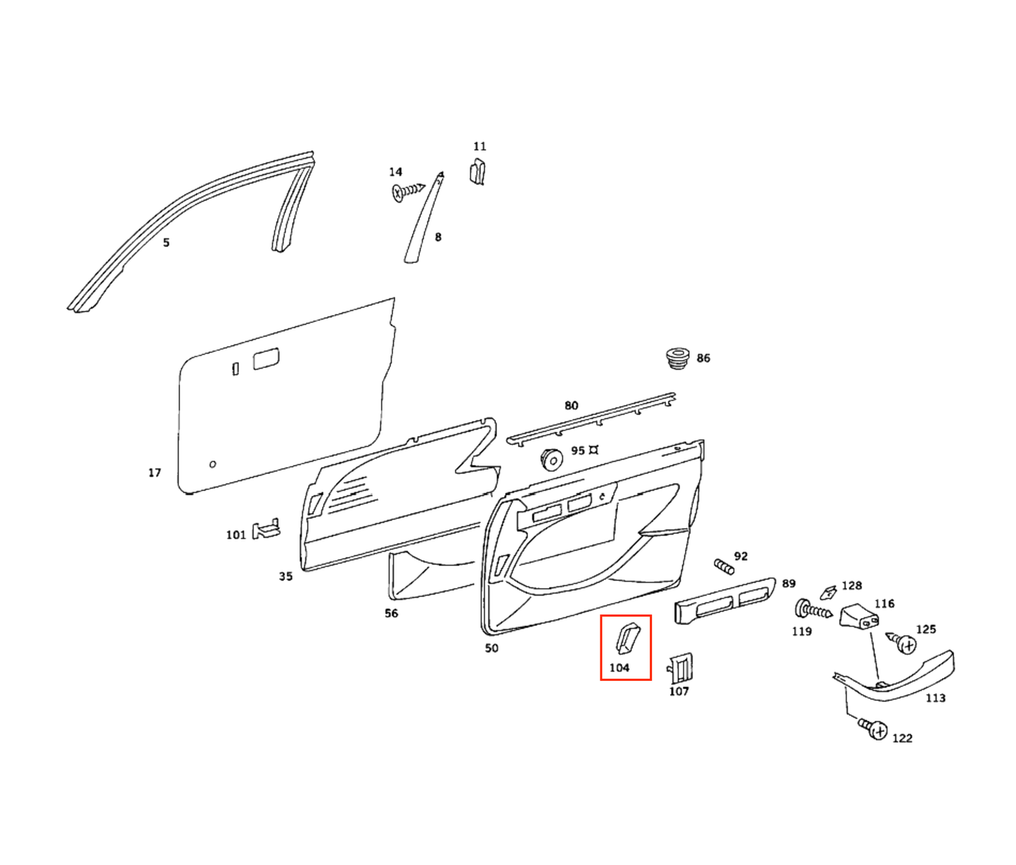 Mercedes W126 Front Door Panel Vent links/rechts A1267270188 / A1267270288