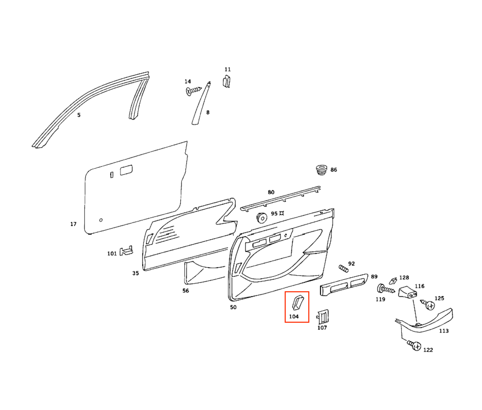 Mercedes W126 Front Door Panel Vent links/rechts A1267270188 / A1267270288