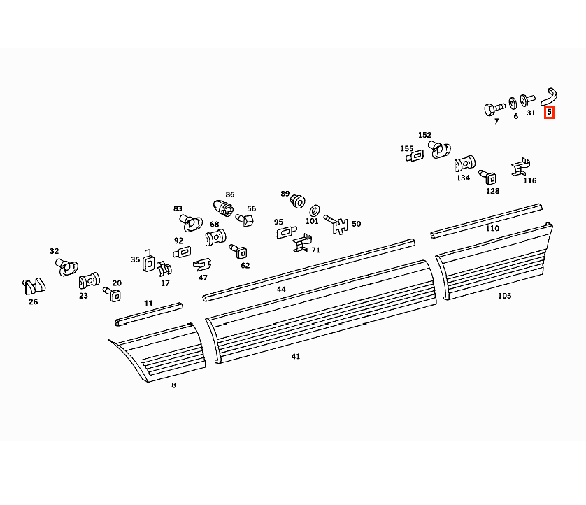 Mercedes C126 SEC W126 WALD Rear Corner Verkleidung links/rechts schwarz Or Chrome A1266902580 / A1266902680