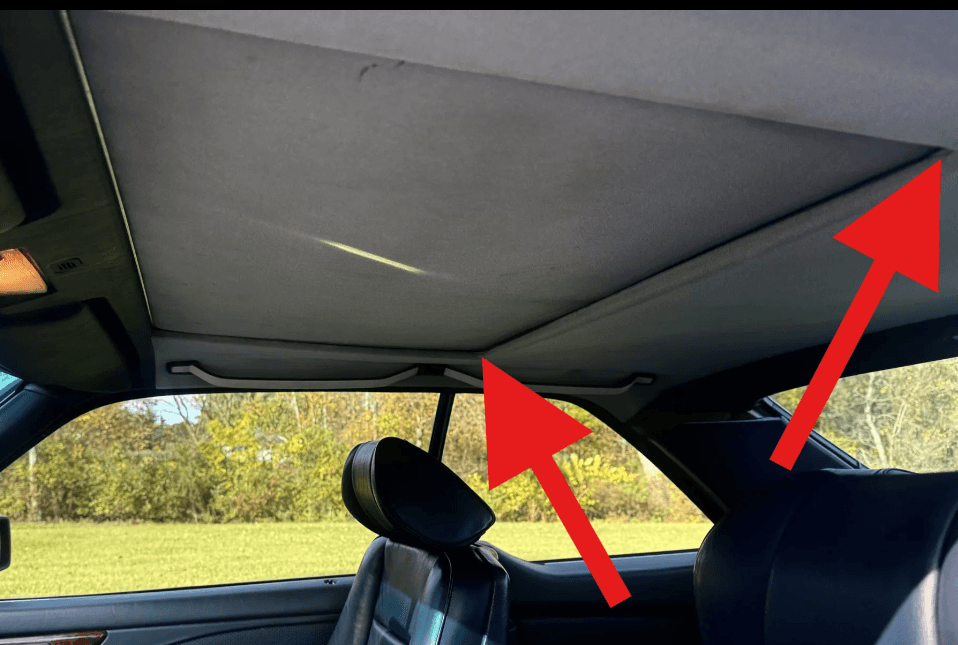 Mercedes W126 SEC Sunroof Headliner Corner Verkleidung Plastic Set Of 2