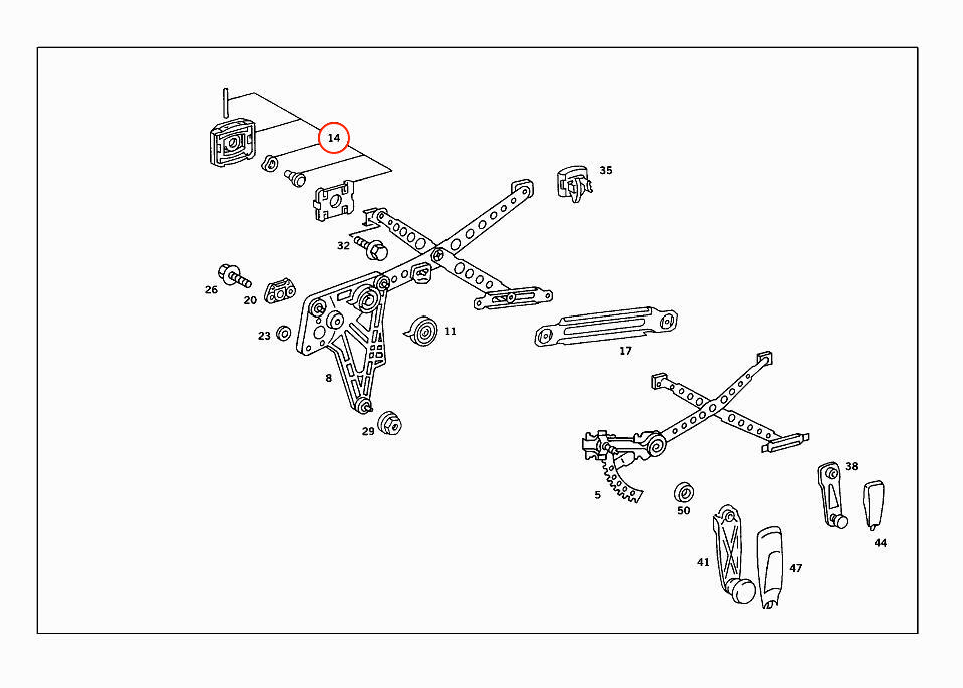 Mercedes W126 Window Regulator Clip Set of 4 A1267200146