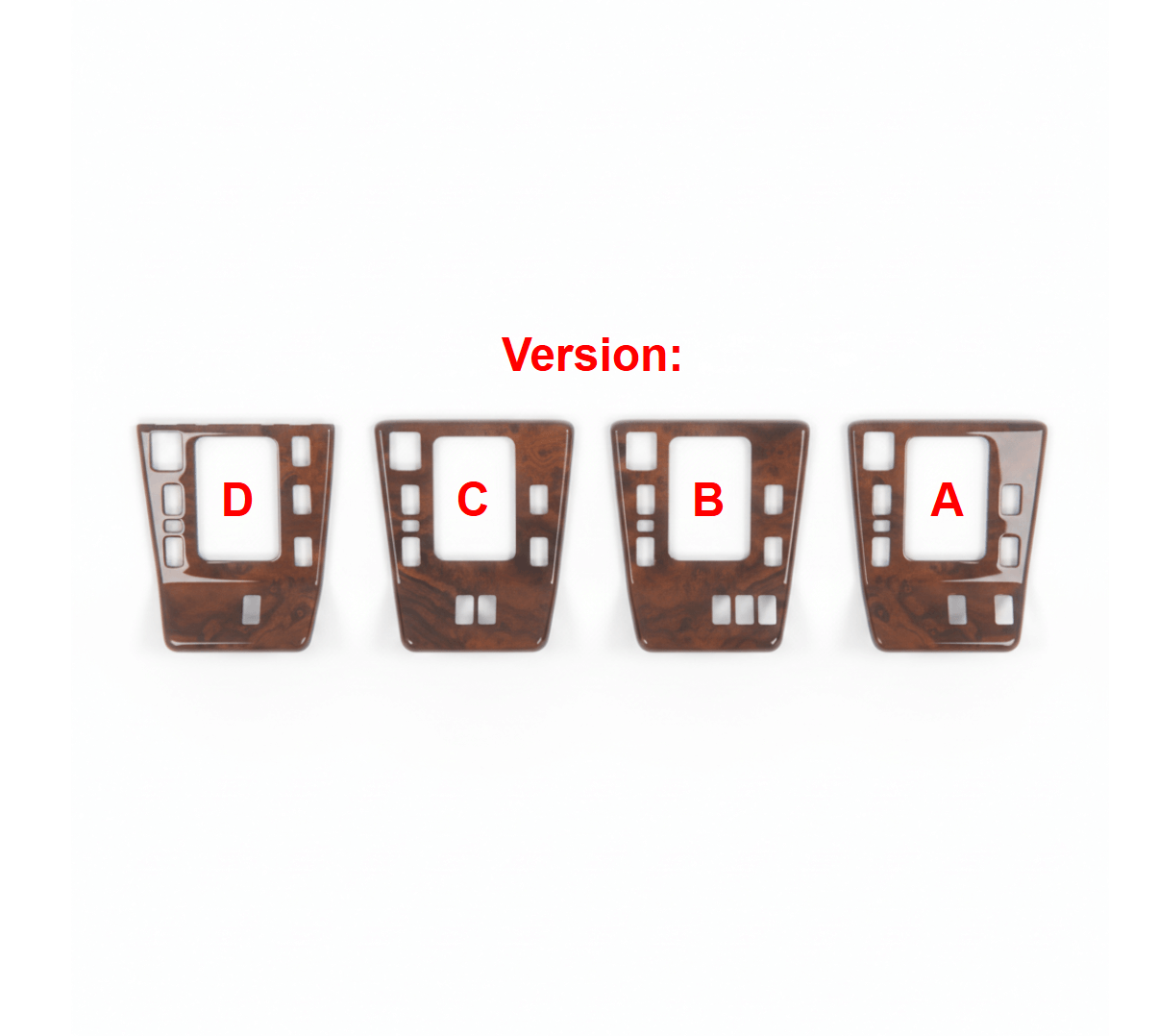 Mercedes W140 Center Console Verkleidung Panel Abdeckung (4 Version) Wood Zebrano / Walnut