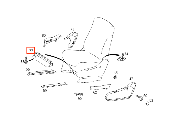 Mercedes W140 Interior Seat Abdeckung Panel A1409182930