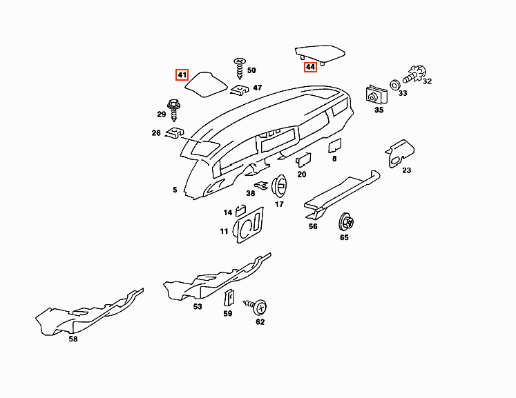Mercedes W201 Dashboard Speaker Abdeckung links/rechts schwarz A2016800139 / A2016800439