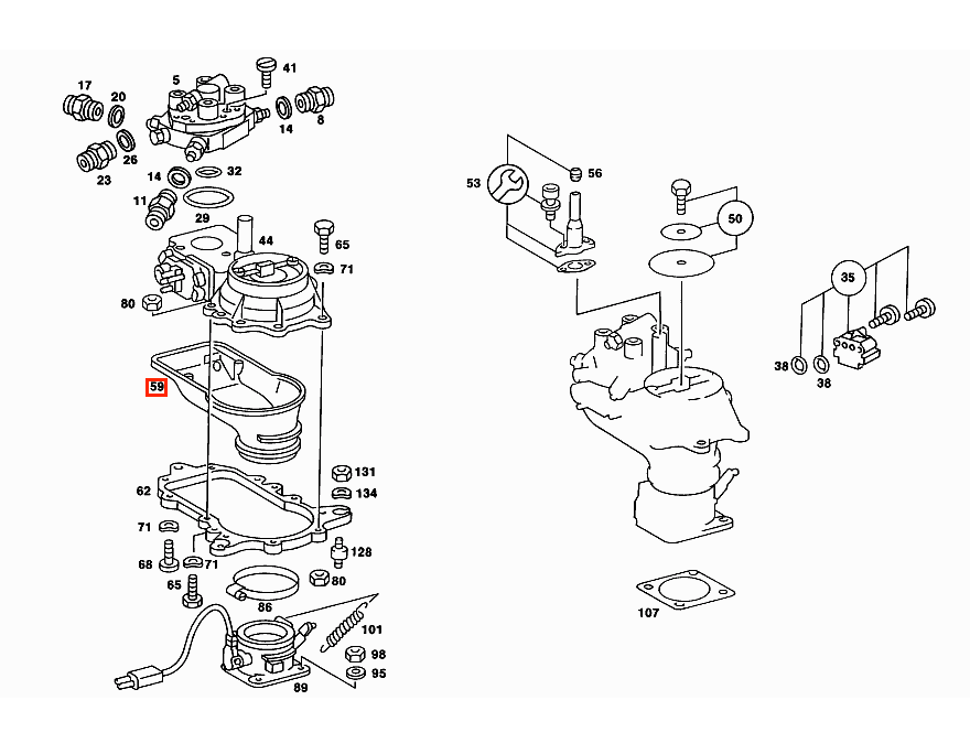 Mercedes W124 W201 W463 Fuel Injection Air Flow Meter Boot A1021410990