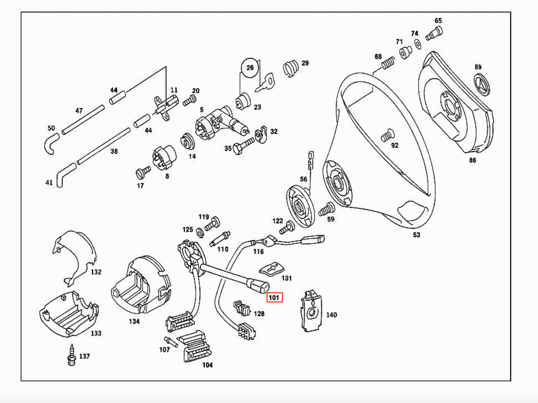 Mercedes W201 Combination Switch A2015450624