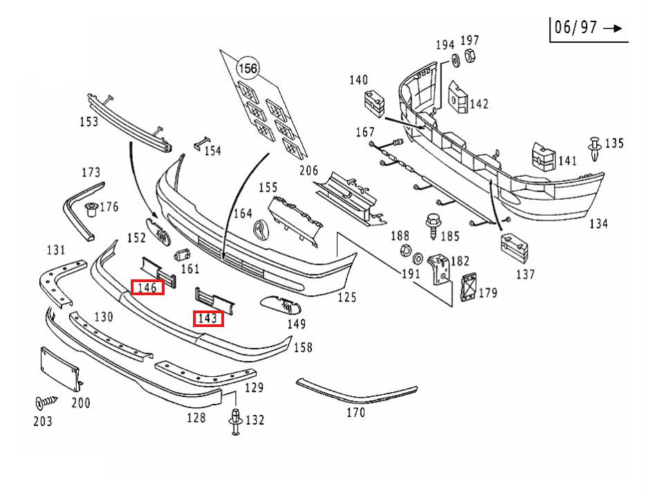 Mercedes W202 Bumper Abdeckung Tow Hook Verkleidung links/rechts Primed Or Exterior Color A2028800505 / A2028800605