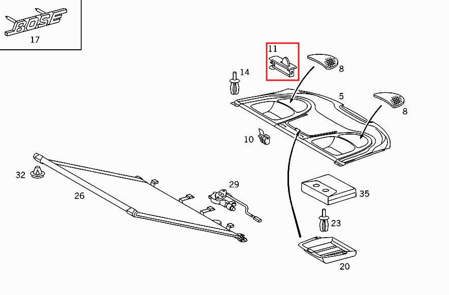 Mercedes W202 W208 W209 Backrest Unlocked Indicator A2086900319