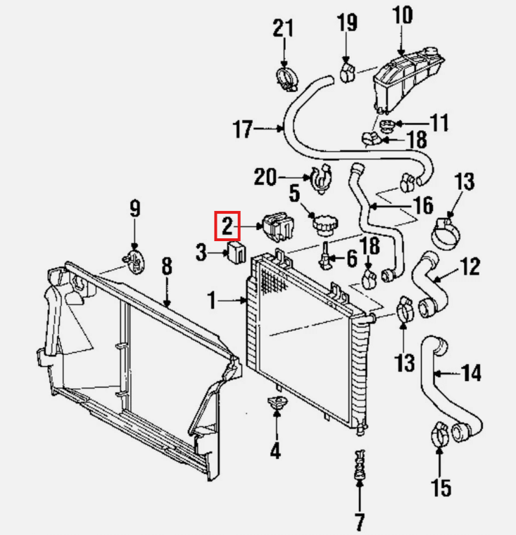 Mercedes R170 / W168 / W202 / W208 / W210 / 414 Radiator Abdeckung Bracket Set Of 2 schwarz A2105040146