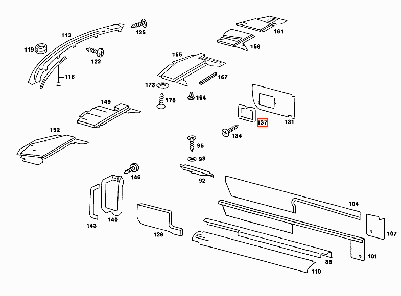 Mercedes R107 Sicherungskasten-Abdeckung A107688043
