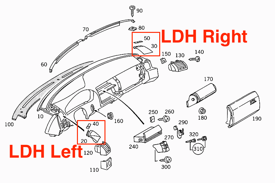 Mercedes R129 Dashboard Speaker Abdeckung Panel Verkleidung LHD / RHD / Left / Right / All Color /