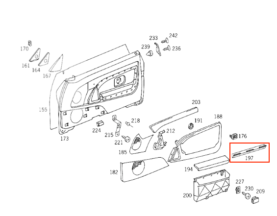 Mercedes R129 R129 Facelift Hinge Flap Door Compartment Door Verkleidung links/rechts A1297270755 A1297270855