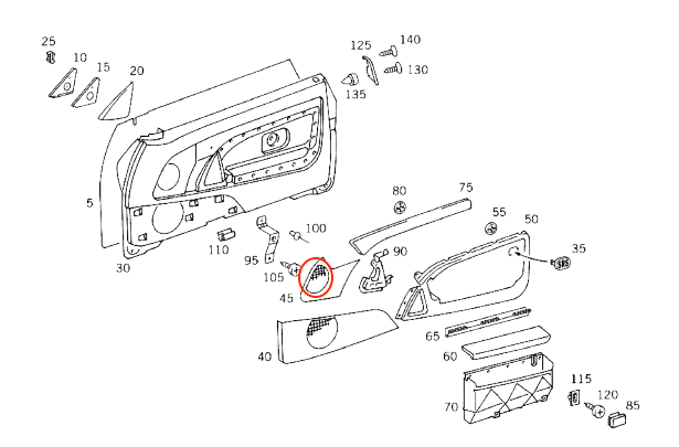 Mercedes R129 R129 Front Door Speaker Small Abdeckung , NEW (Mercedes Benz SL320 500 600)