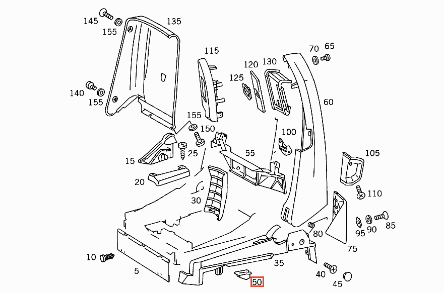 Mercedes R129 R129 Seat Belt Bottom Outlet Abdeckung links/rechts A1299192320 / A1299192420