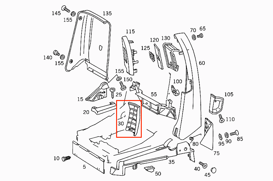 Mercedes R129 R129 SL Front Seat Backrest Verkleidung Abdeckung Panelling links/rechts All Color A1299191120 / A1299191220