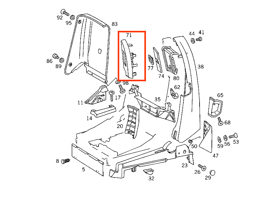 Mercedes R129 R129 SL Interior Custom Seat Belt Outlet Bracket Abdeckung With WOOD AND LEATHER links/rechts A1299100739 / A1299100839