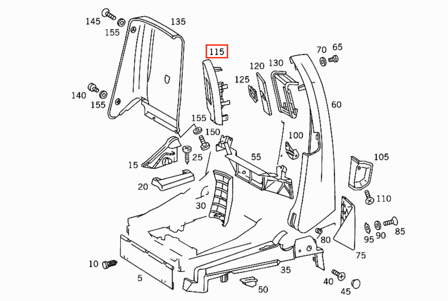 Mercedes R129 R129 SL Interior Seat Belt Outlet Bracket Abdeckung With Faux Leather links/rechts A1299100739 / A1299100839