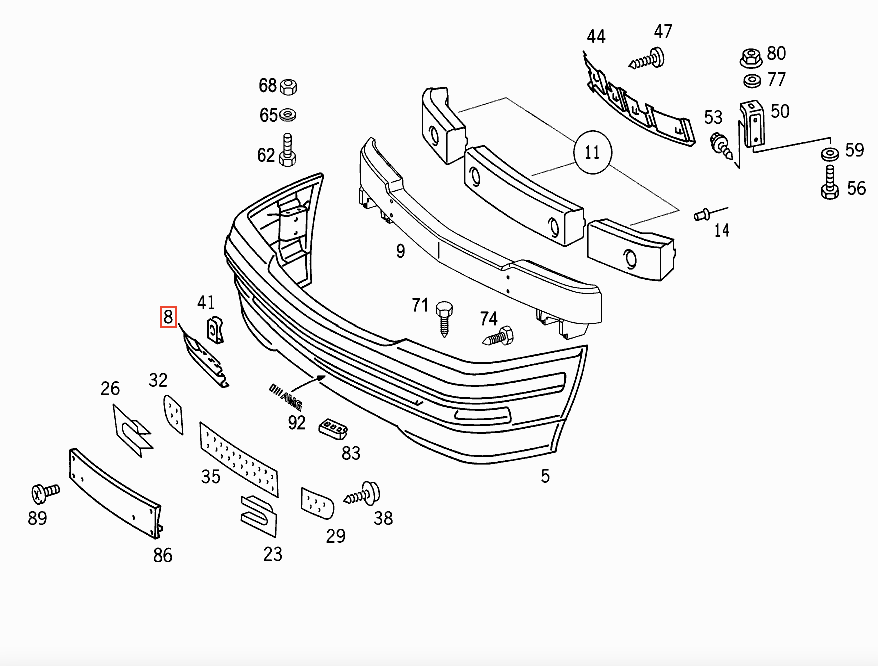 Mercedes R129 Tow Hook Abdeckung A1298800005