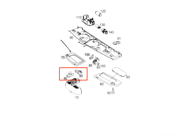 Mercedes R230 R230 Interior Rear-View Mirror Verkleidung Abdeckung Surround A2308110007 / A2308110071