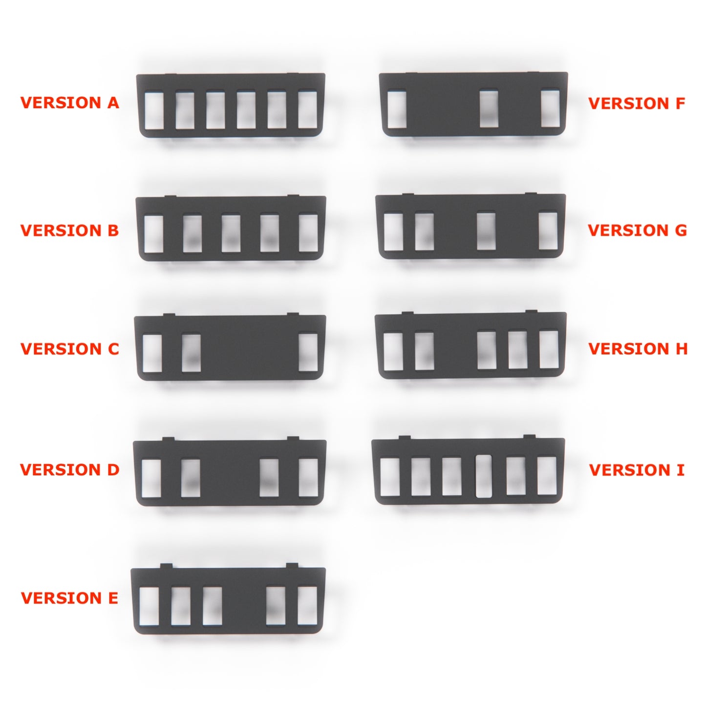 Mercedes W123 Switch Abdeckung Panel Frame 9 Versions schwarz A1236839936