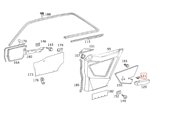 Mercedes W124 W124 Coupe C124 Housing Frame Switch Rear Window Set Of 2 Left & Right A1248210365