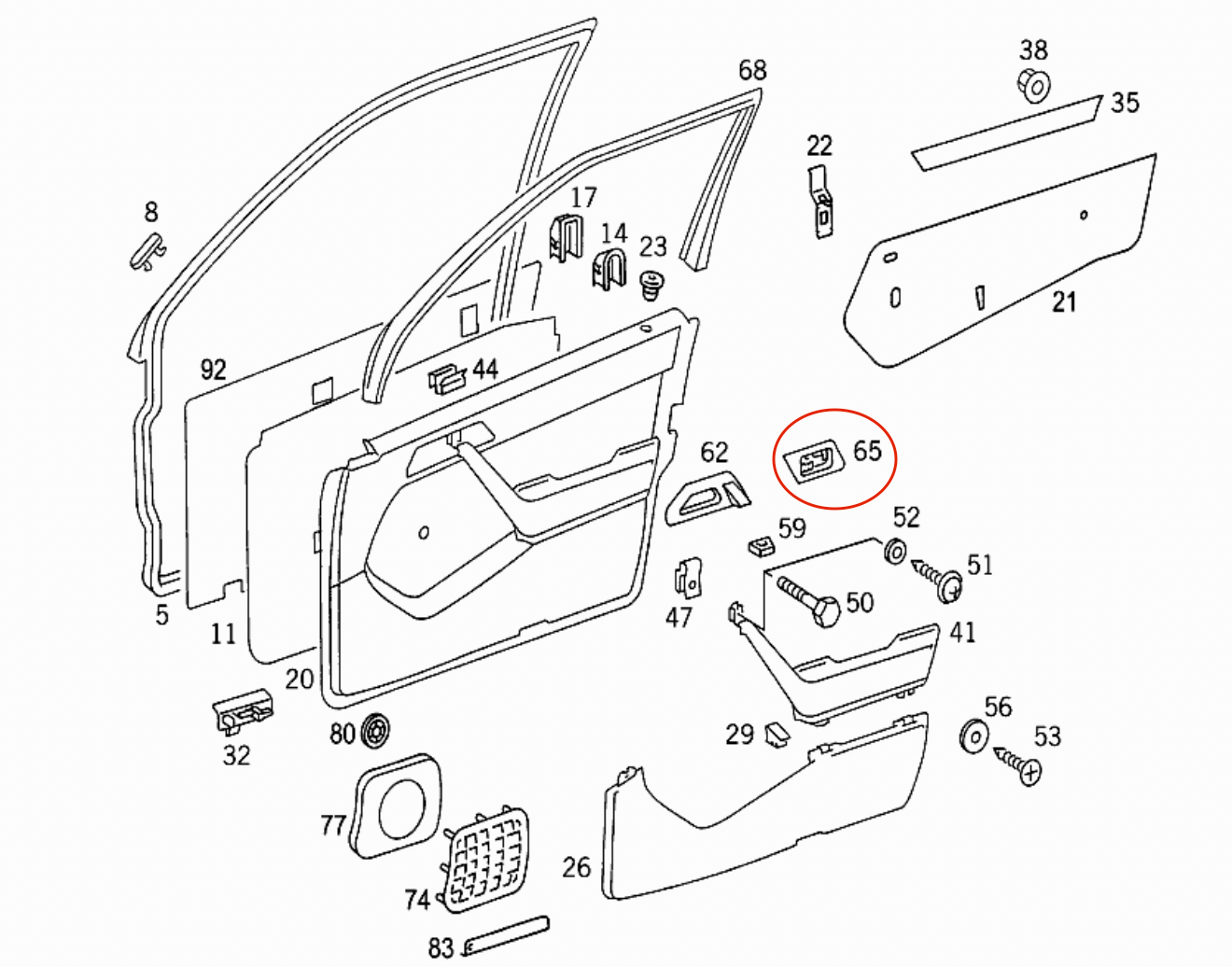 Mercedes W124 W124 E500 Recaro Seat Switch Abdeckung links/rechts (Mercedes)