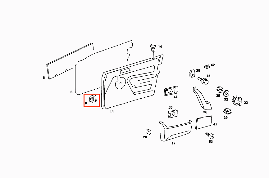 Mercedes W124 / W201 W124 W201 190E 190D Door Card Panel Clip Abdeckkappes Set Of 4 schwarz A2017270287