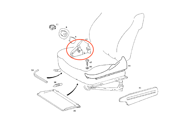 Mercedes W126 W126 Front Seat Inner Hinge Plastic Abdeckung All Color links/rechts A1269183130 A1269183230