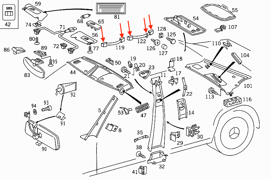 Mercedes W140 W140 C140 Front & Rear Interior Roof Grab Handle Abdeckung Set For 1 Side All Color A1408100651 A1408100851