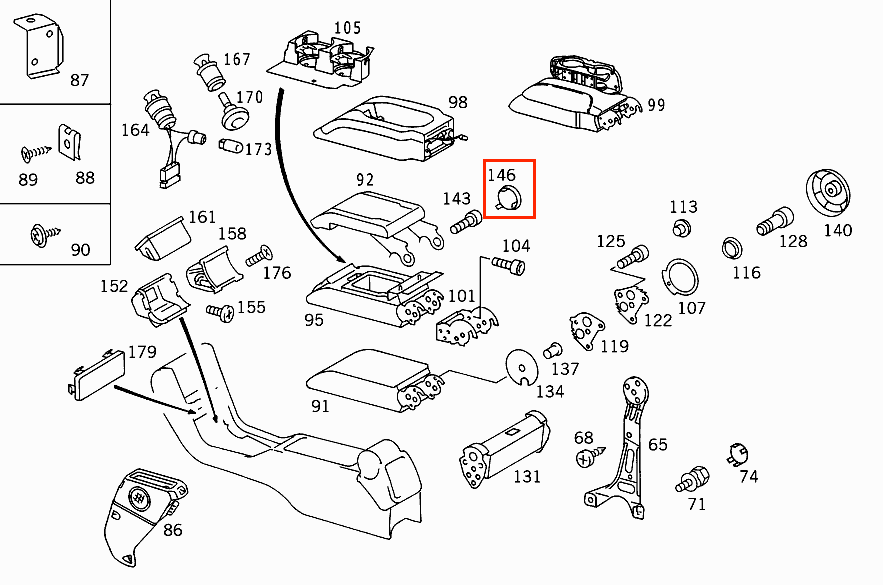 Mercedes W140 W140 Console Screw Abdeckung Lid Bezel Verkleidung Set Of 2 Mercedes Benz A1409730089