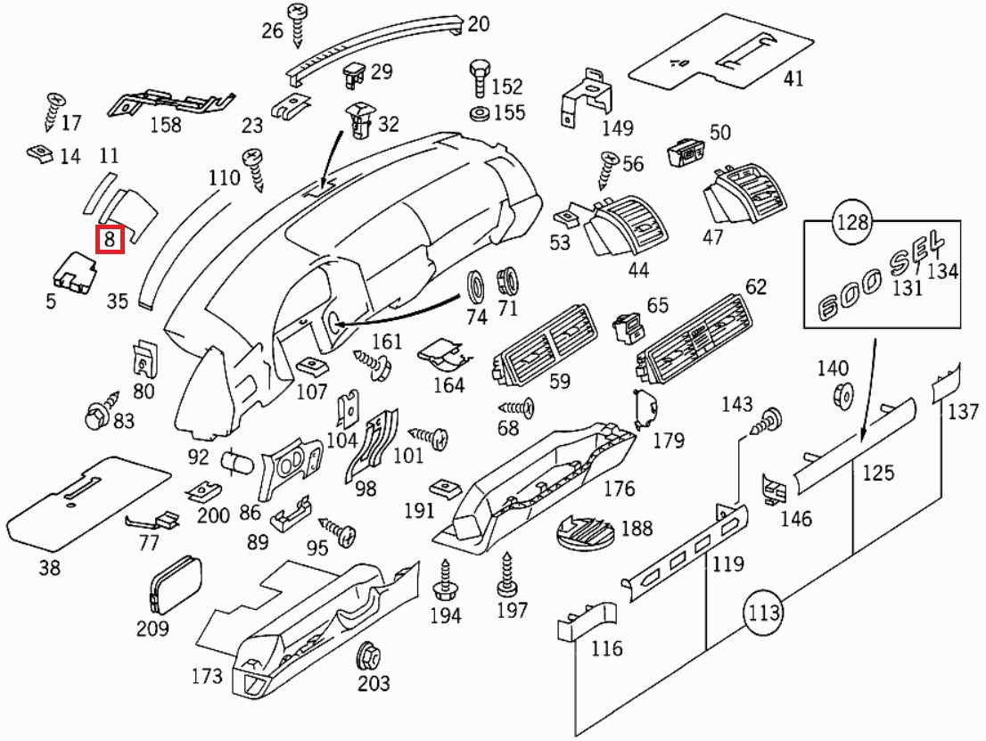 Mercedes W140 W140 Dashboard Loud Speaker Abdeckung Verkleidung links/rechts All Color A1406807936 & A14406890167 / A1406808036 &