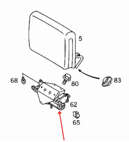Mercedes W140 C140 Electric Rear Headrest Motor Gear Repair Kit