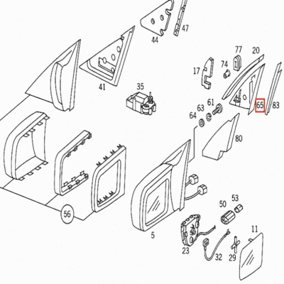 Mercedes W140 Interior Mirror Abdeckung links/rechts A1407200111 / A1407200211