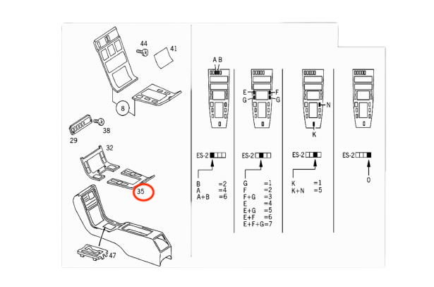 Mercedes W140 W140 Repair Panel for Center Console A1406830000