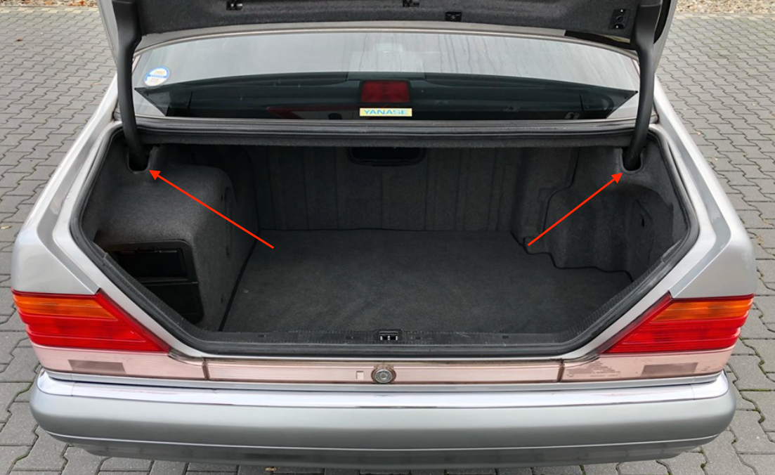 Mercedes W140 W140 S-Class Interior Boot Carpet Trunk Lining Abdeckung Verkleidung Set Of 2 schwarz