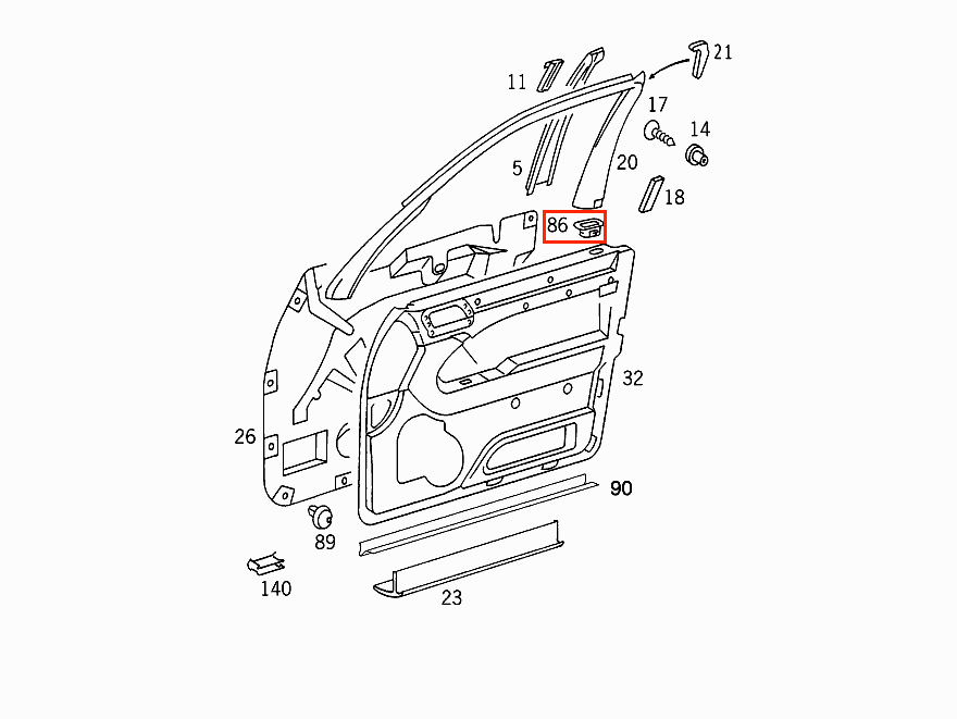 Mercedes W140 W140 Verkleidung Ring Around Knopf Locked Door Set Of 2 Mercedes Benz A1409920305