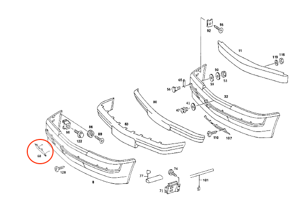 Mercedes W201 W201 190E Cosworth EVO 16V Tow Eyelet Plate Tow Abdeckung A2018800205
