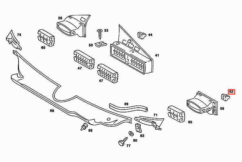 Mercedes W201 W201 Air Guide Handle Knopf schwarz A2018300036