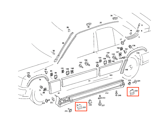 Mercedes 190 W201 EVO II Cosworth Side Skirt Jacking Point Abdeckkappe Set Of 4 Primed A2016980530 / A2016980630 / A2016980730 / A2016980830