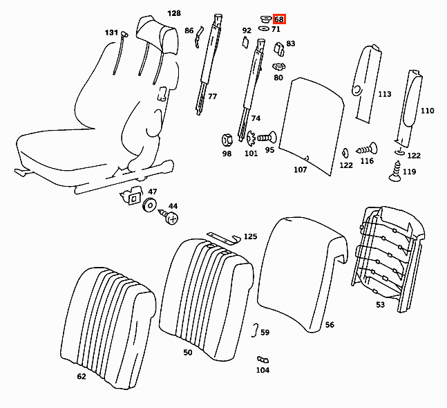 Mercedes W123 / W124 / W126 / W140 / W201 W463 W201 W140 W126 W124 W123 Seat Headrest Frame Verkleidung Set Of 2 A1269880182